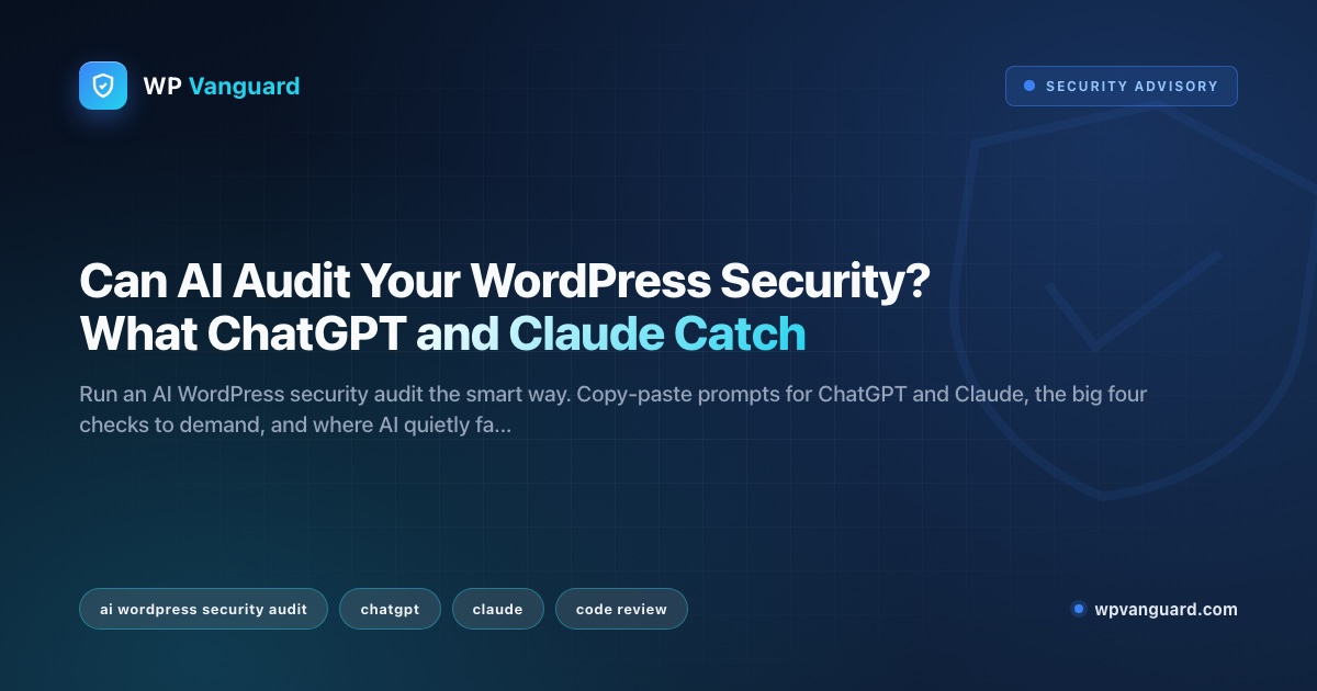 Can AI Audit Your WordPress Security? What ChatGPT and Claude Catch