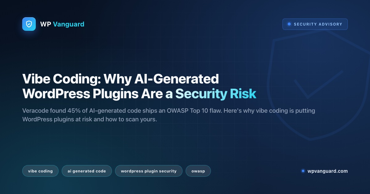 Vibe Coding: Why AI-Generated WordPress Plugins Are a Security Risk