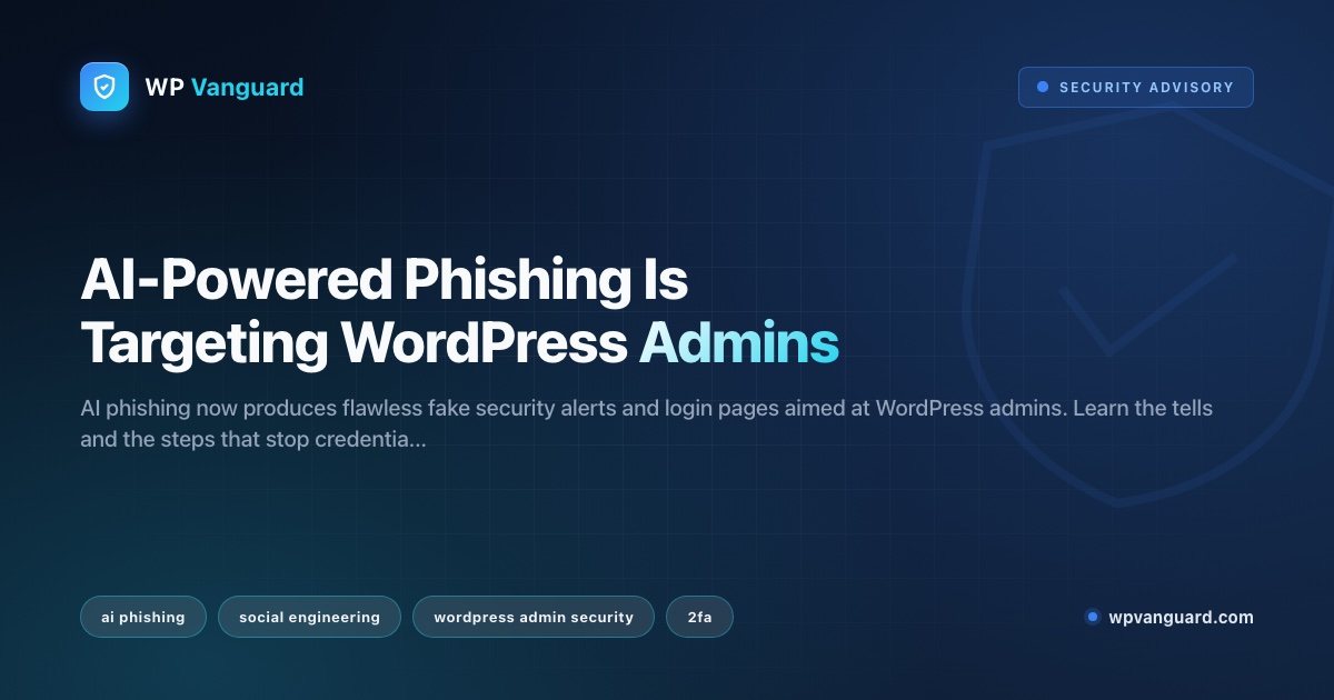 AI-Powered Phishing Is Targeting WordPress Admins