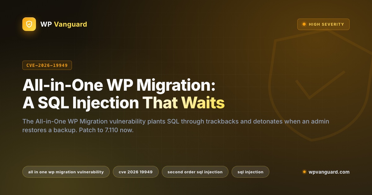 All-in-One WP Migration: A SQL Injection That Waits