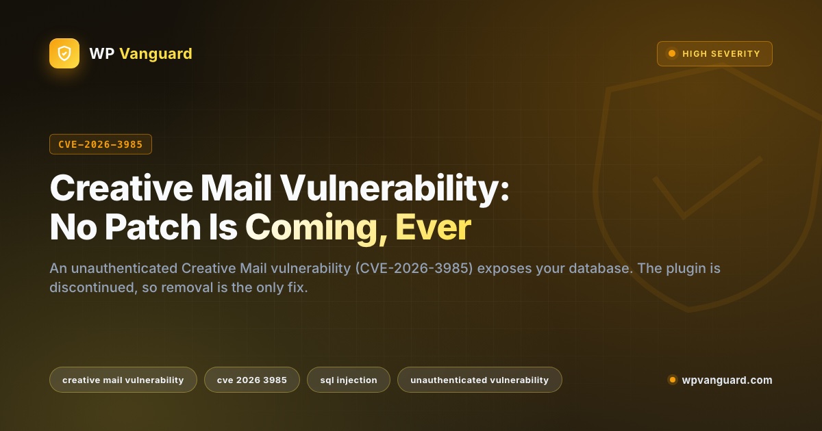 Creative Mail Vulnerability: No Patch Is Coming, Ever