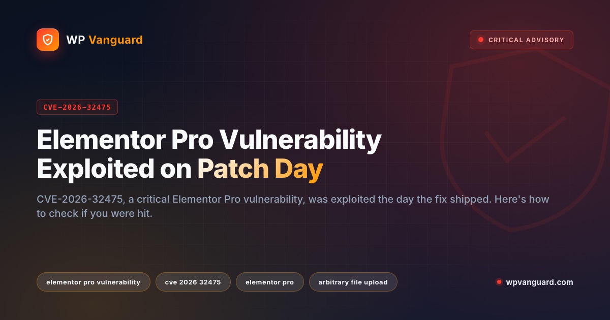 Elementor Pro Vulnerability Exploited on Patch Day