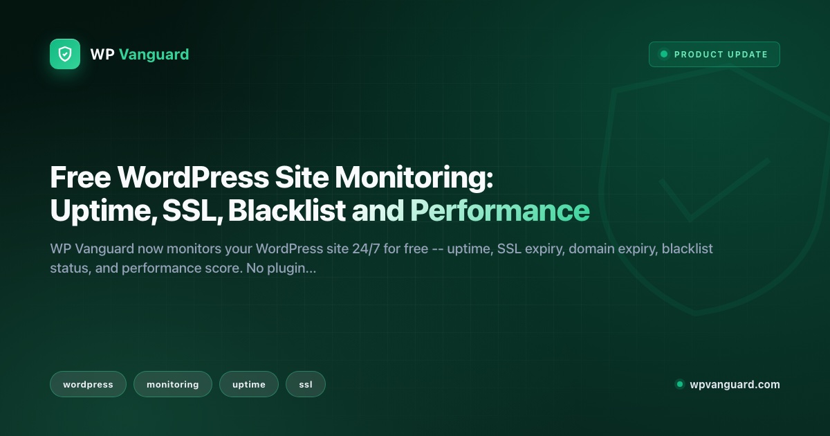 Free WordPress Site Monitoring: Uptime, SSL, Blacklist and Performance