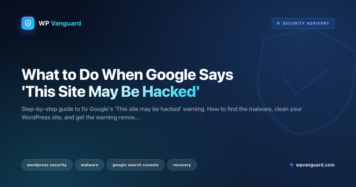 What to Do When Google Says 'This Site May Be Hacked