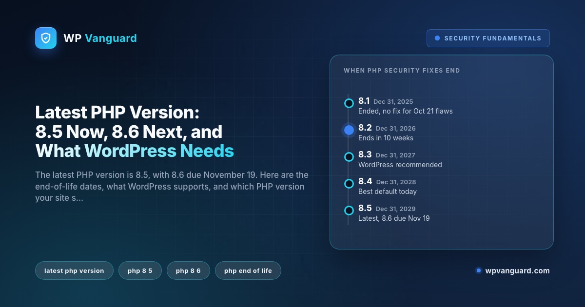 Latest PHP Version: 8.5 Now, 8.6 Next, and What WordPress Needs
