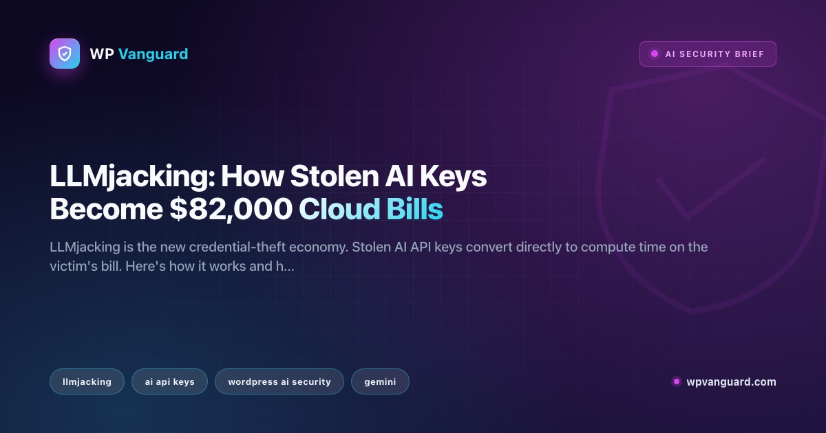 LLMjacking: How Stolen AI Keys Become $82,000 Cloud Bills