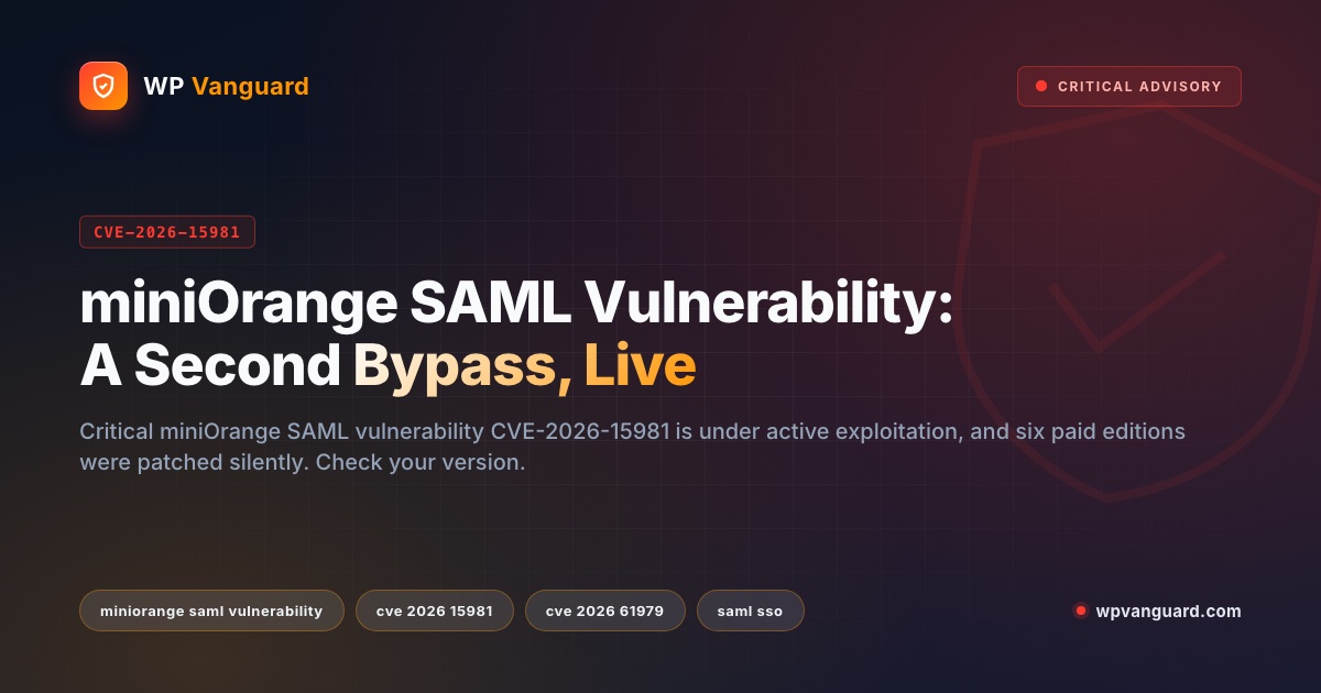 miniOrange SAML Vulnerability: A Second Bypass, Live