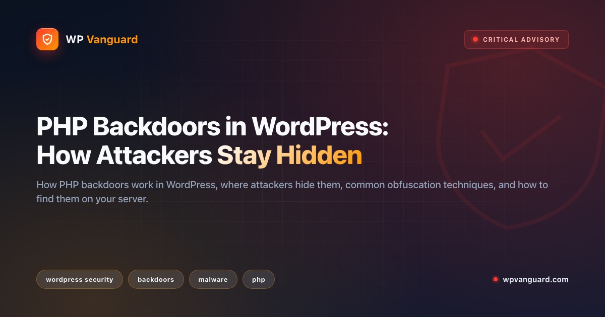 PHP Backdoors in WordPress: How Attackers Stay Hidden