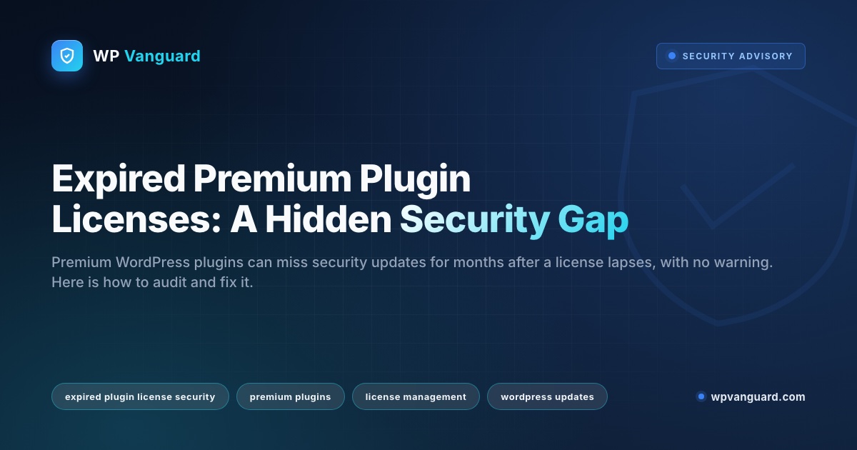 Expired Premium Plugin Licenses: A Hidden Security Gap