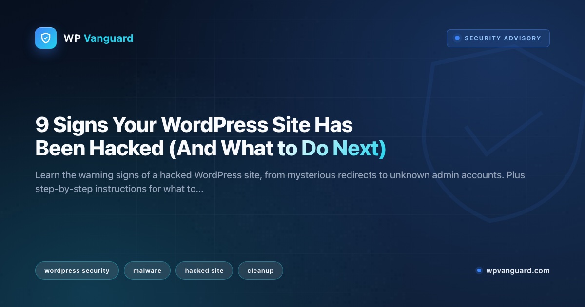 9 Signs Your WordPress Site Has Been Hacked (And What to Do Next)