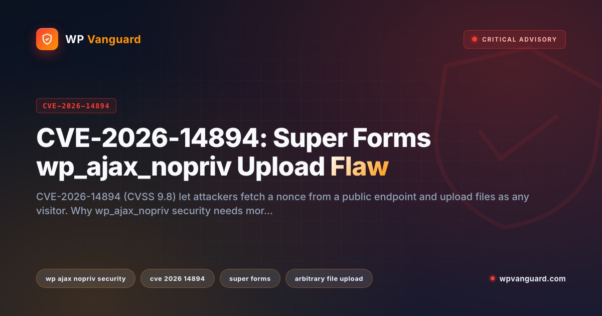 CVE-2026-14894: Super Forms wp_ajax_nopriv Upload Flaw