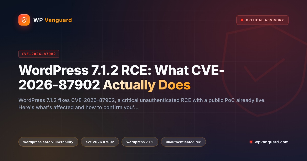 WordPress 7.1.2 RCE: What CVE-2026-87902 Actually Does