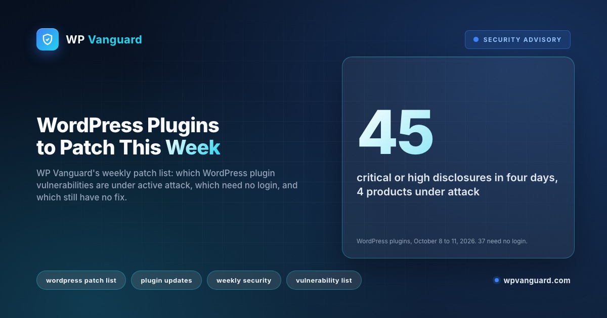 WordPress Plugins to Patch This Week