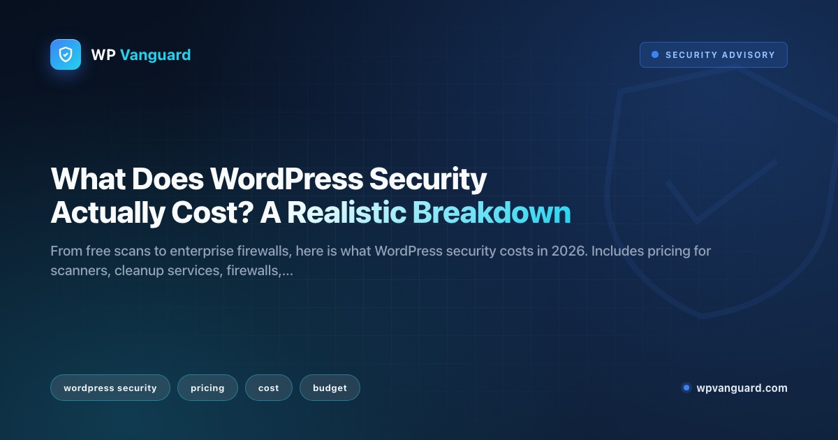 What Does WordPress Security Actually Cost? A Realistic Breakdown