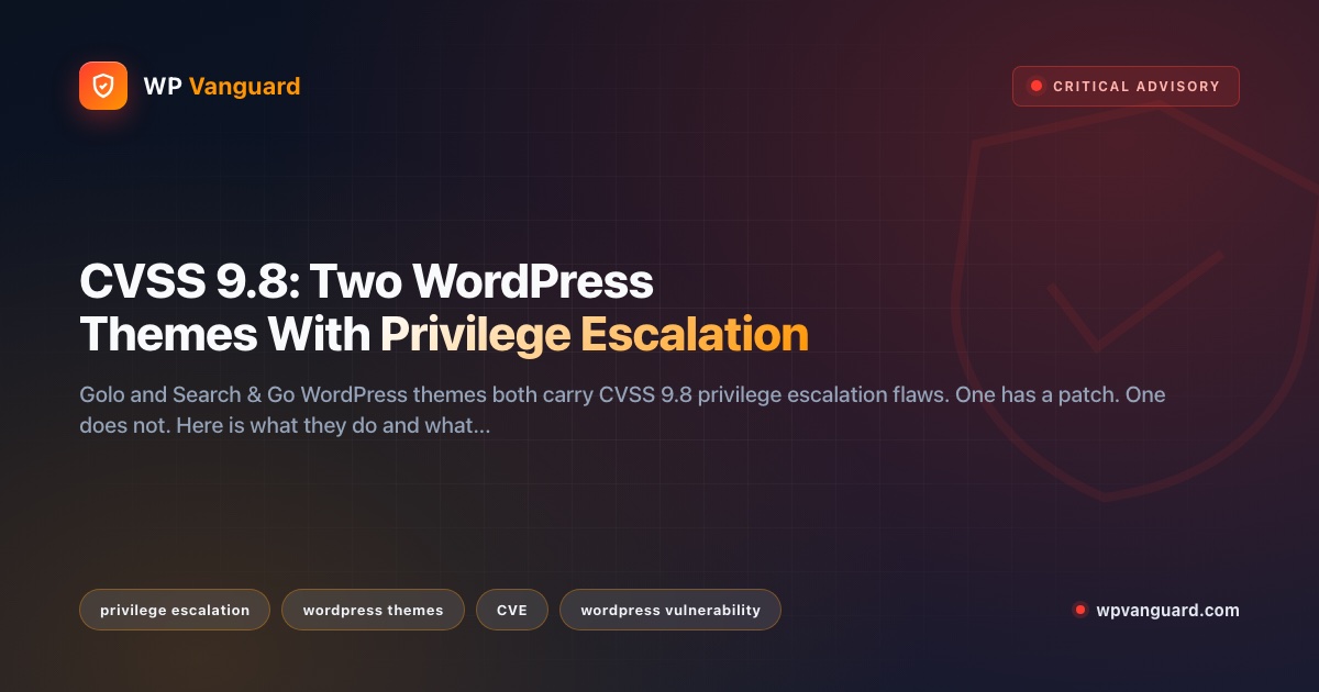 CVSS 9.8: Two WordPress Themes With Privilege Escalation
