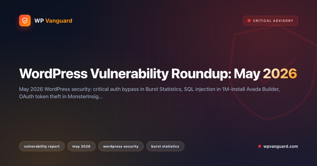 WordPress Vulnerability Roundup: May 2026