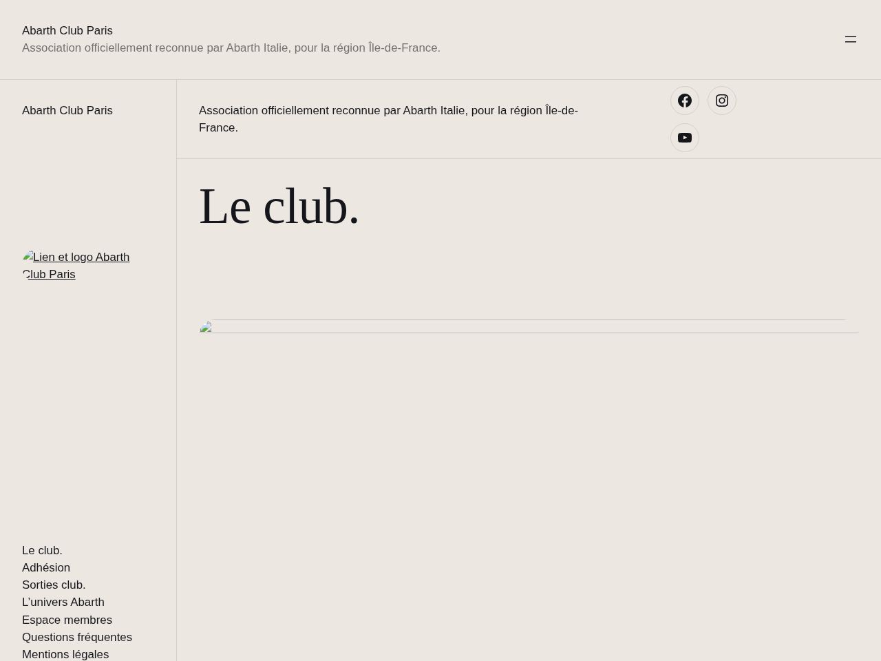 Screenshot of https://abarthclubparis.fr