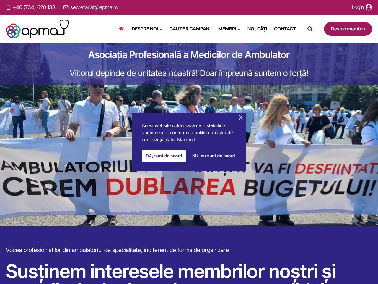 Screenshot of https://apma.ro