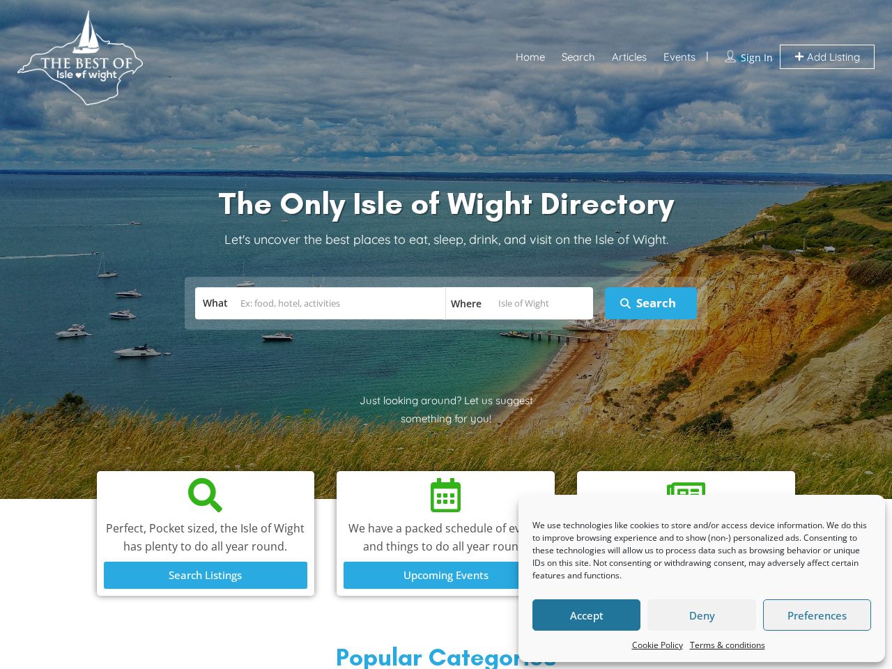 Screenshot of https://bestofisleofwight.co.uk