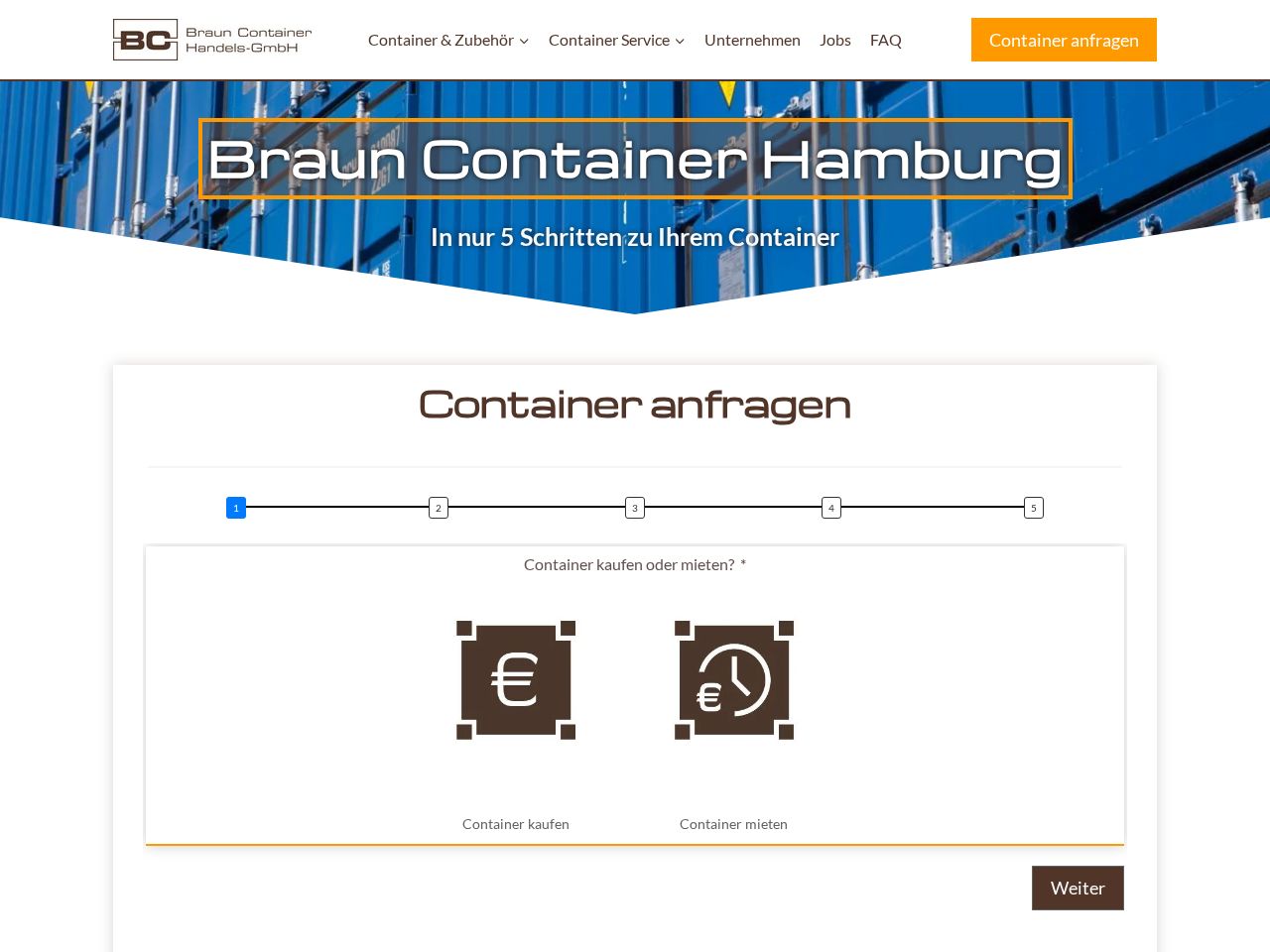 Screenshot of https://braun-container.de