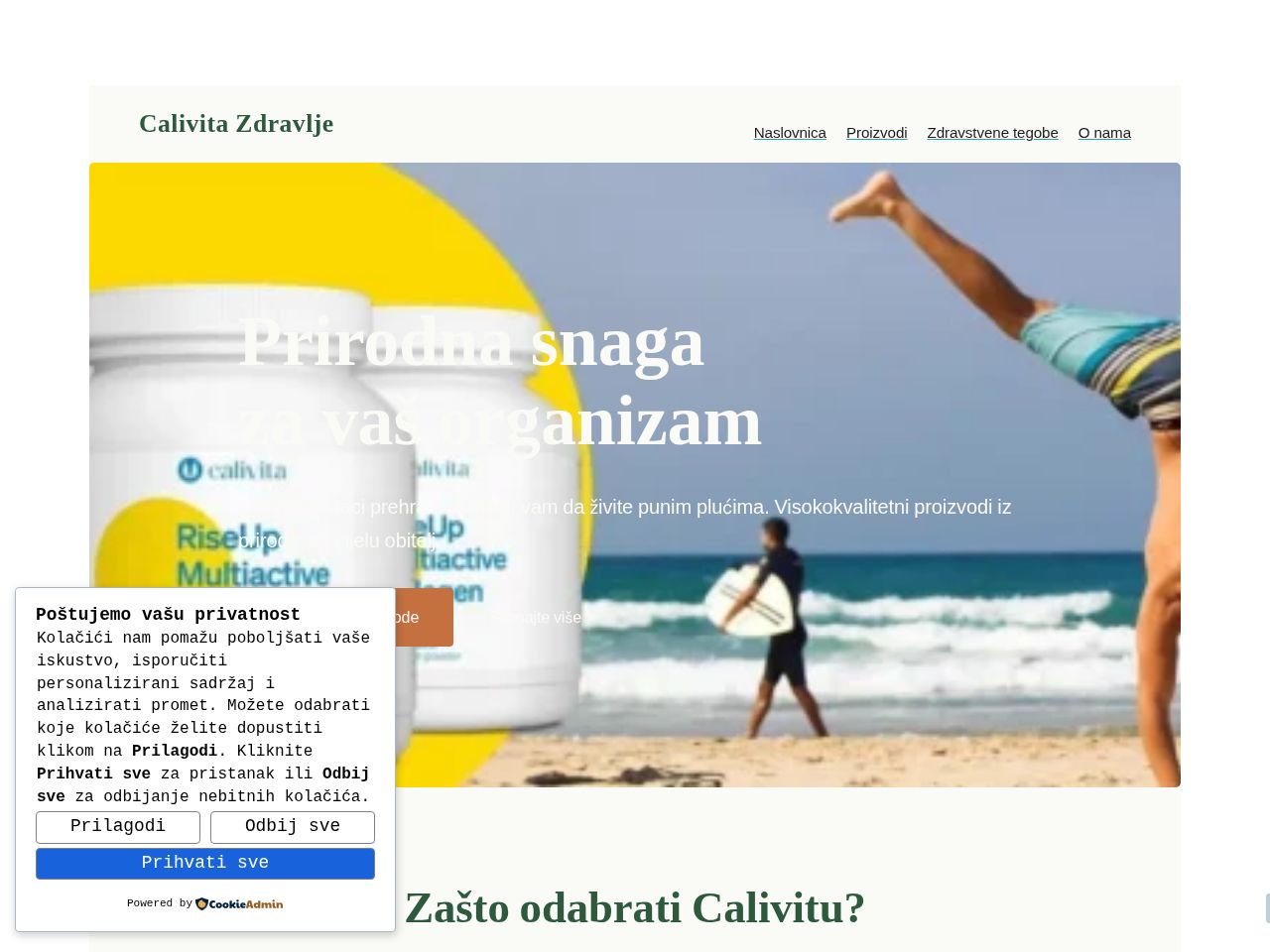 Screenshot of https://calivitazdravlje.totalh.net