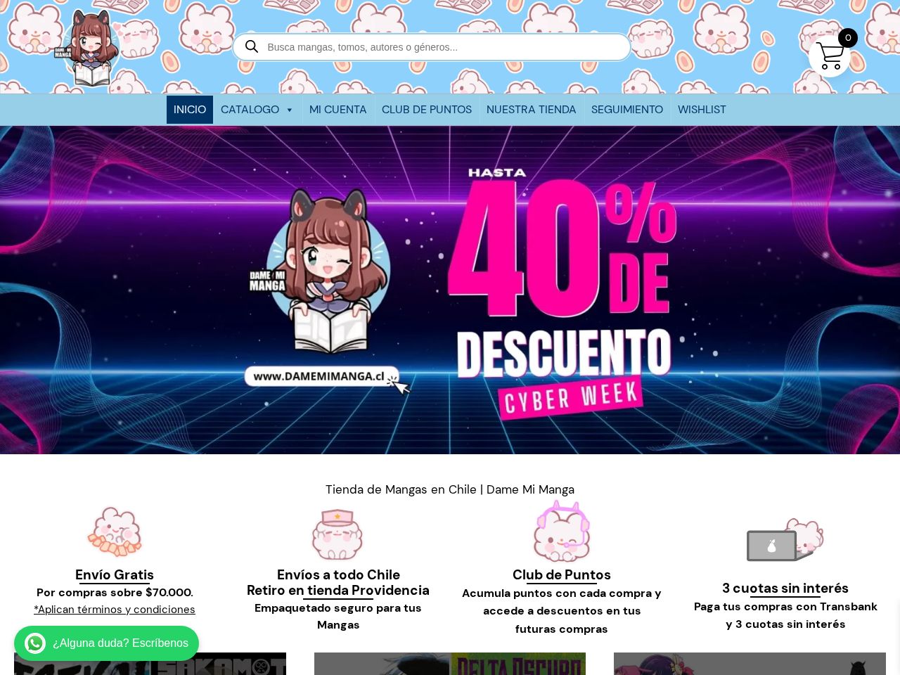 Screenshot of https://damemimanga.cl