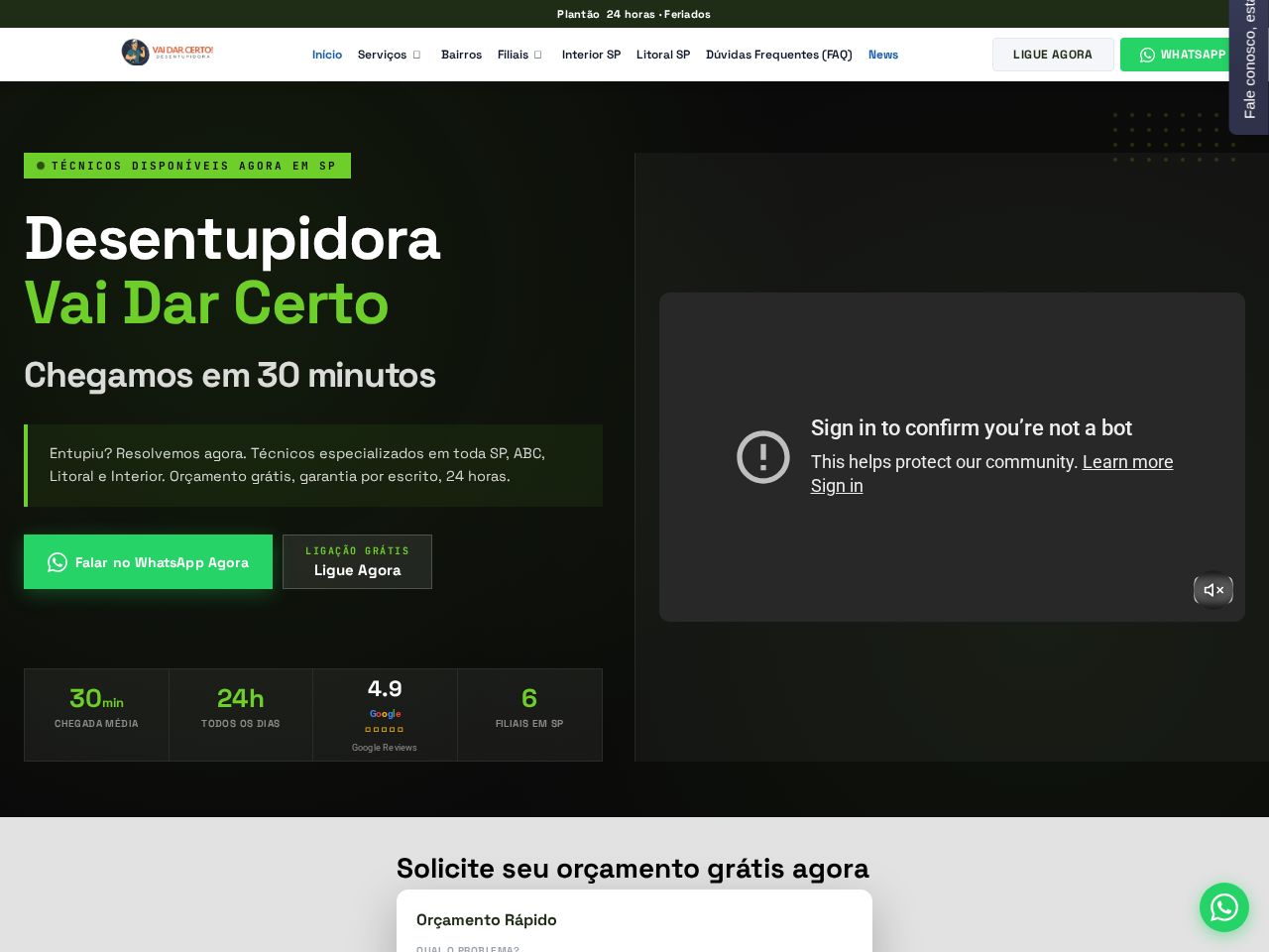 Screenshot of https://desentupidoravaidarcerto.com.br