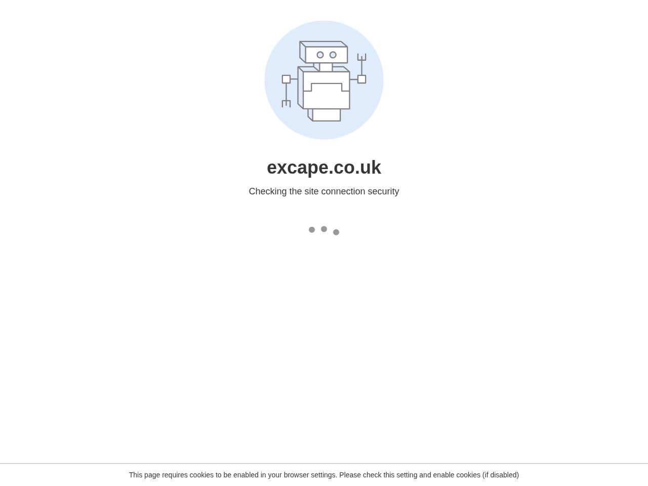 Screenshot of https://excape.co.uk