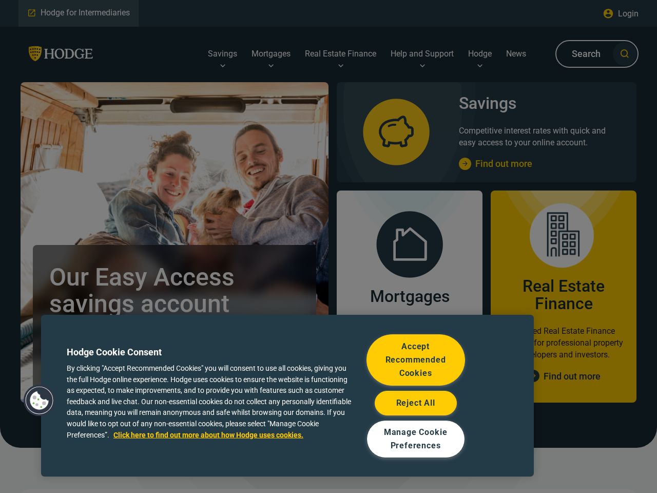 Screenshot of https://hodgebank.co.uk