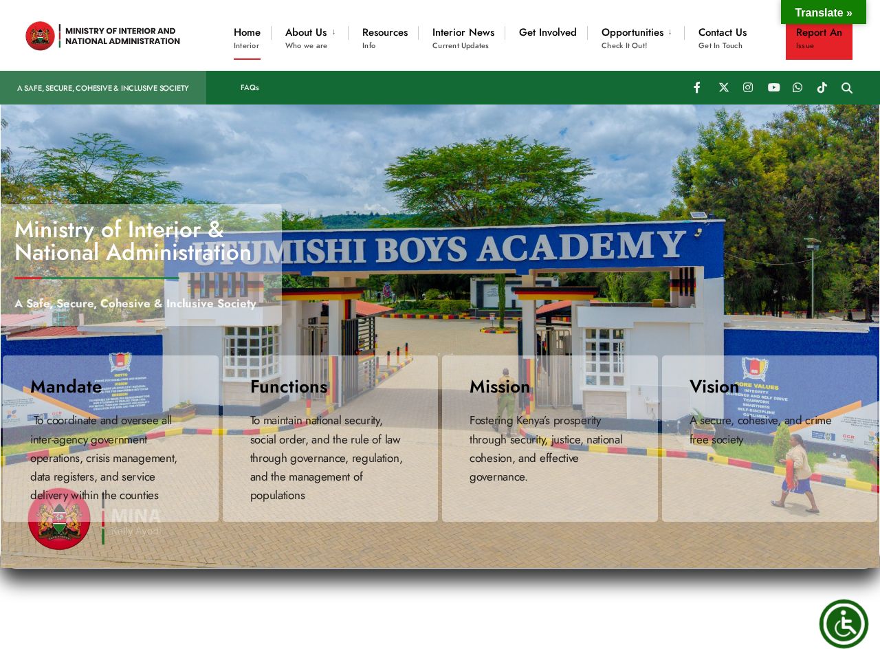Screenshot of https://interior.go.ke
