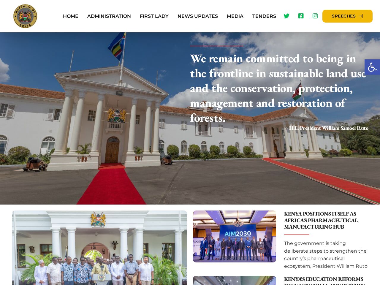 Screenshot of https://kntsite.president.go.ke