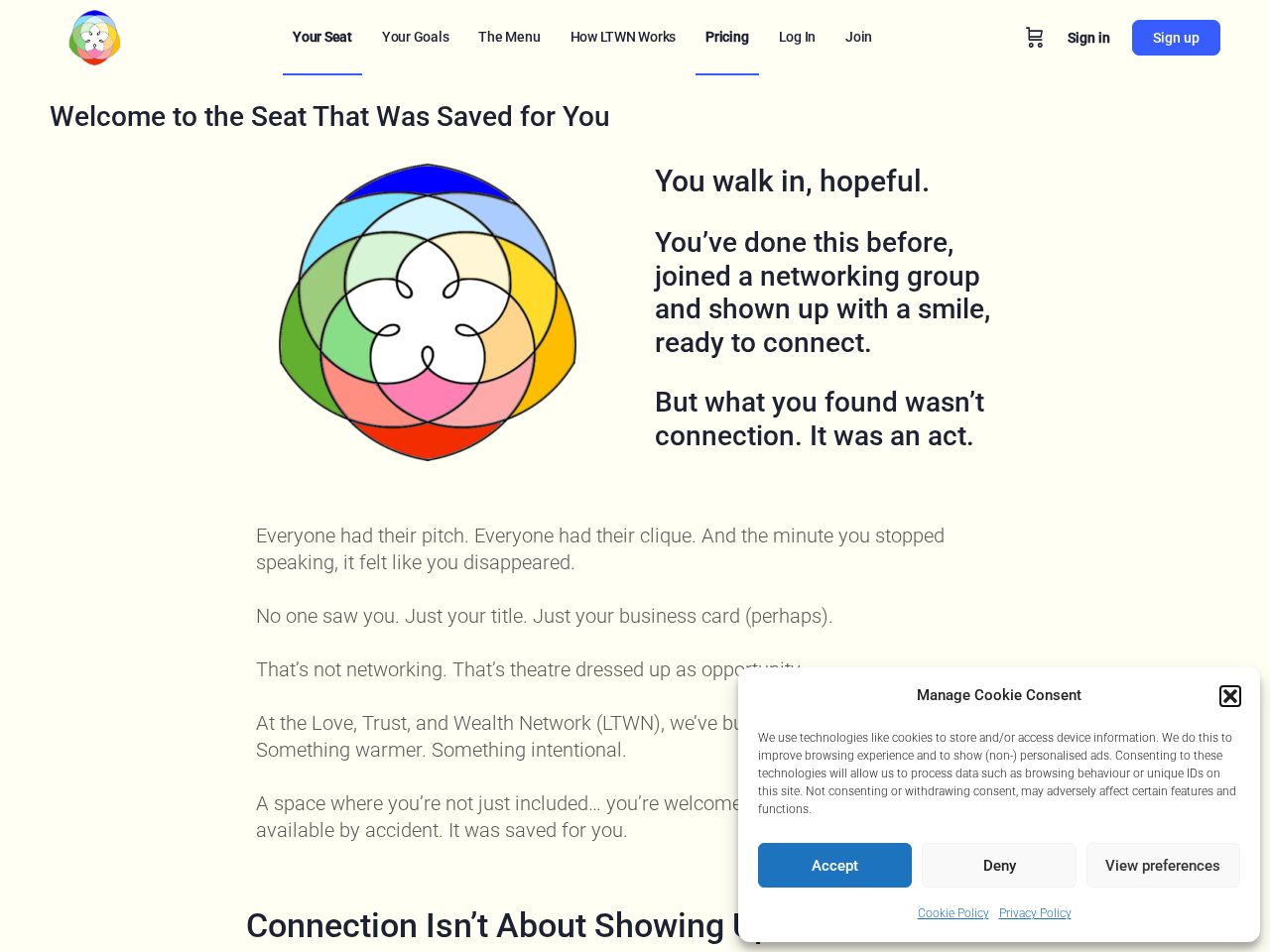 Screenshot of https://lovetrustandwealth.network