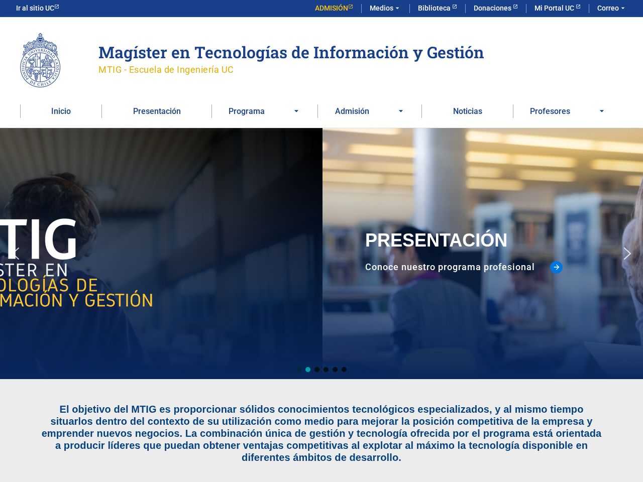 Screenshot of https://mtig.uc.cl