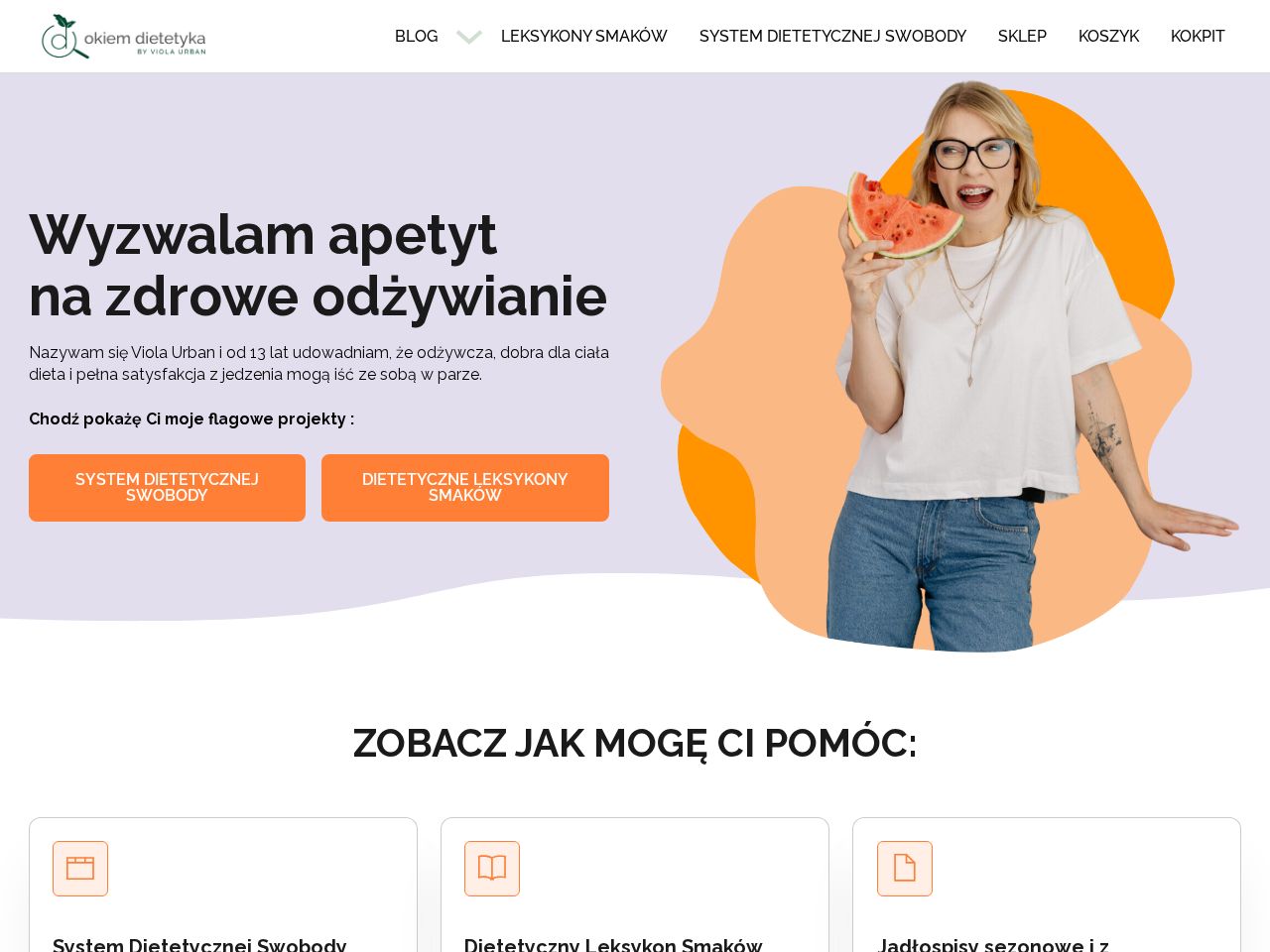 Screenshot of https://okiemdietetyka.pl