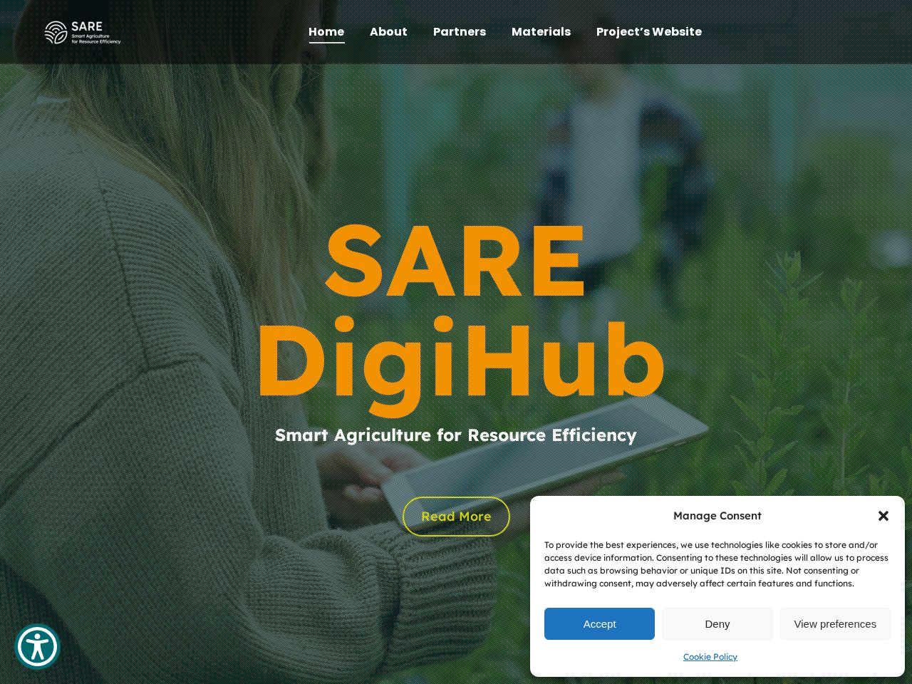 Screenshot of https://sare-digihub.eu
