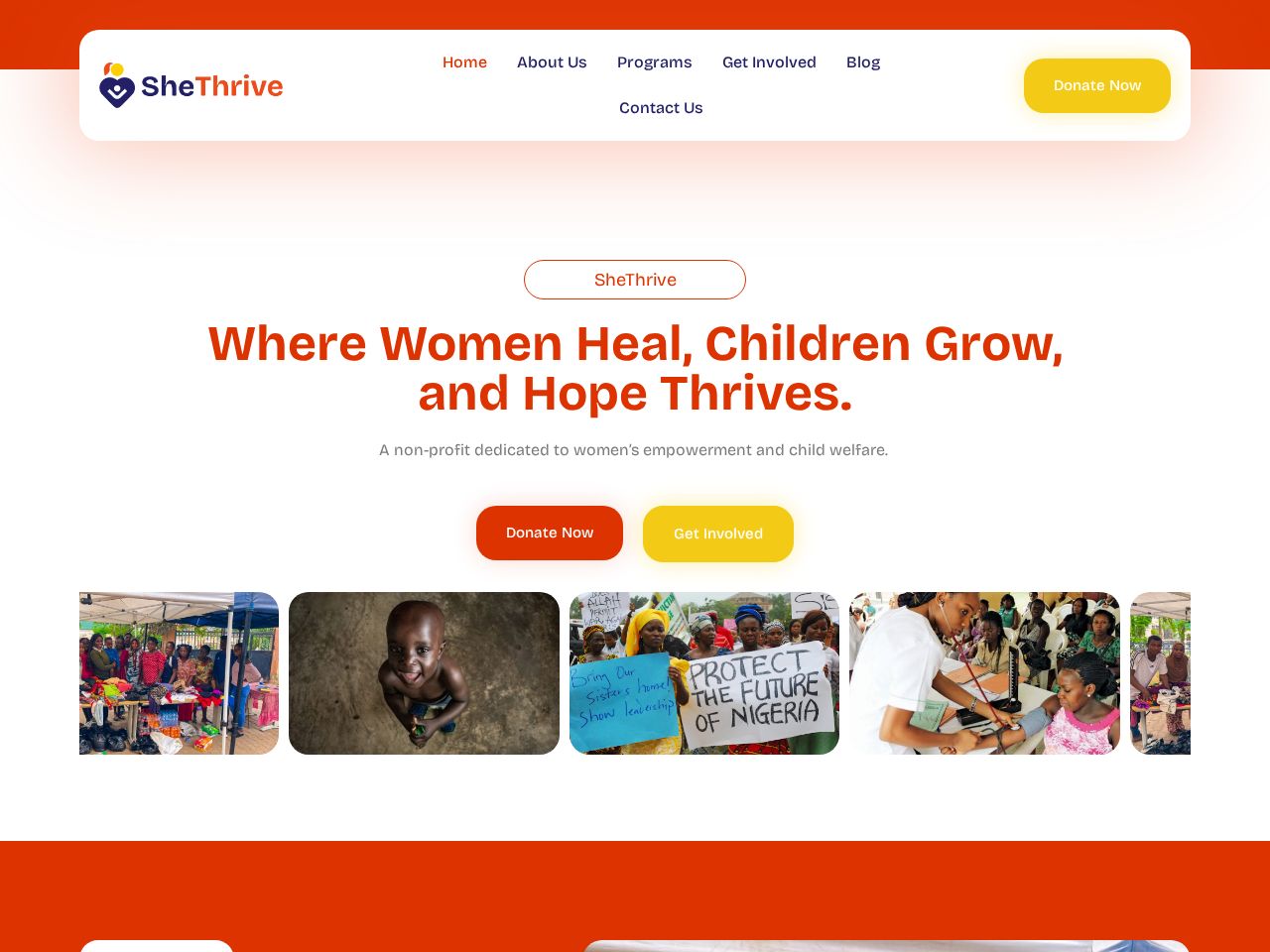 Screenshot of https://shethrive.org.ng