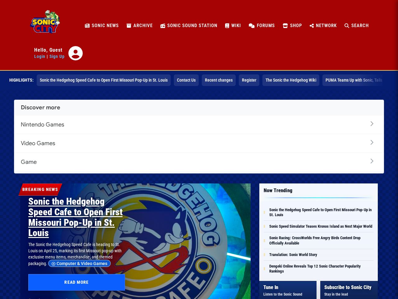 Screenshot of https://sonic-city.net