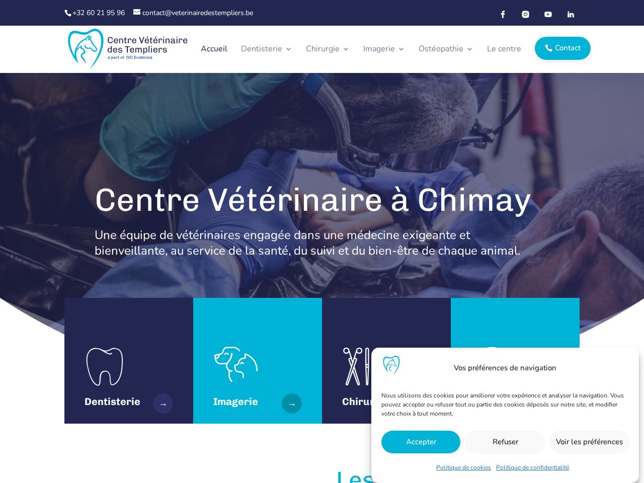 Screenshot of https://veterinairedestempliers.be