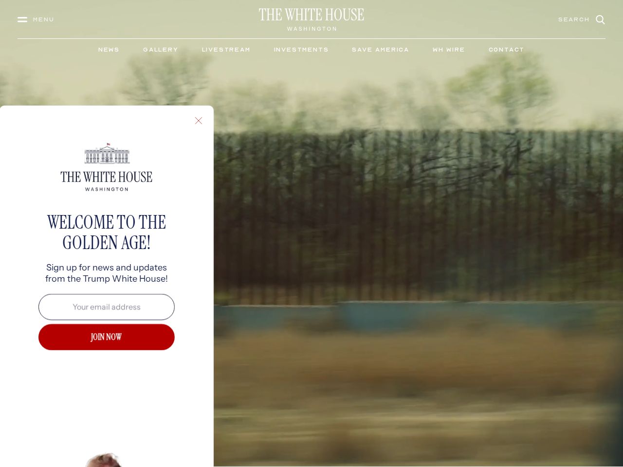 Screenshot of https://whitehouse.gov