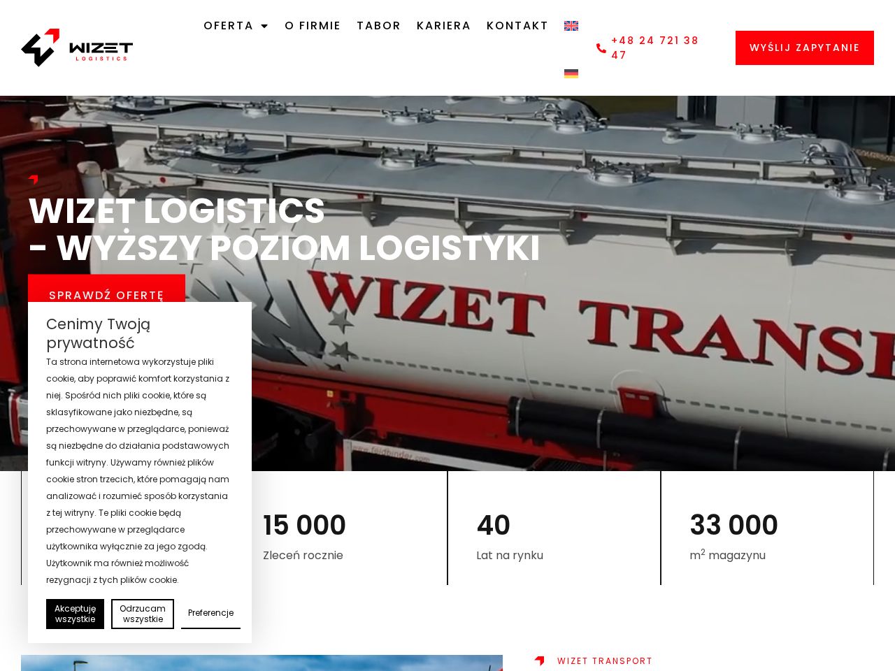 Screenshot of https://wizet.pl