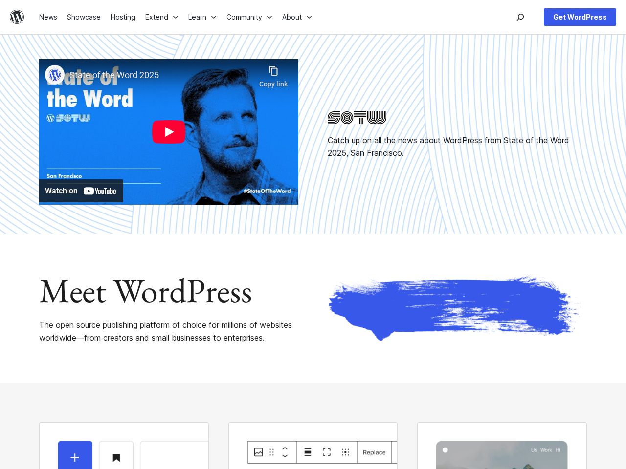 Screenshot of https://wordpress.org