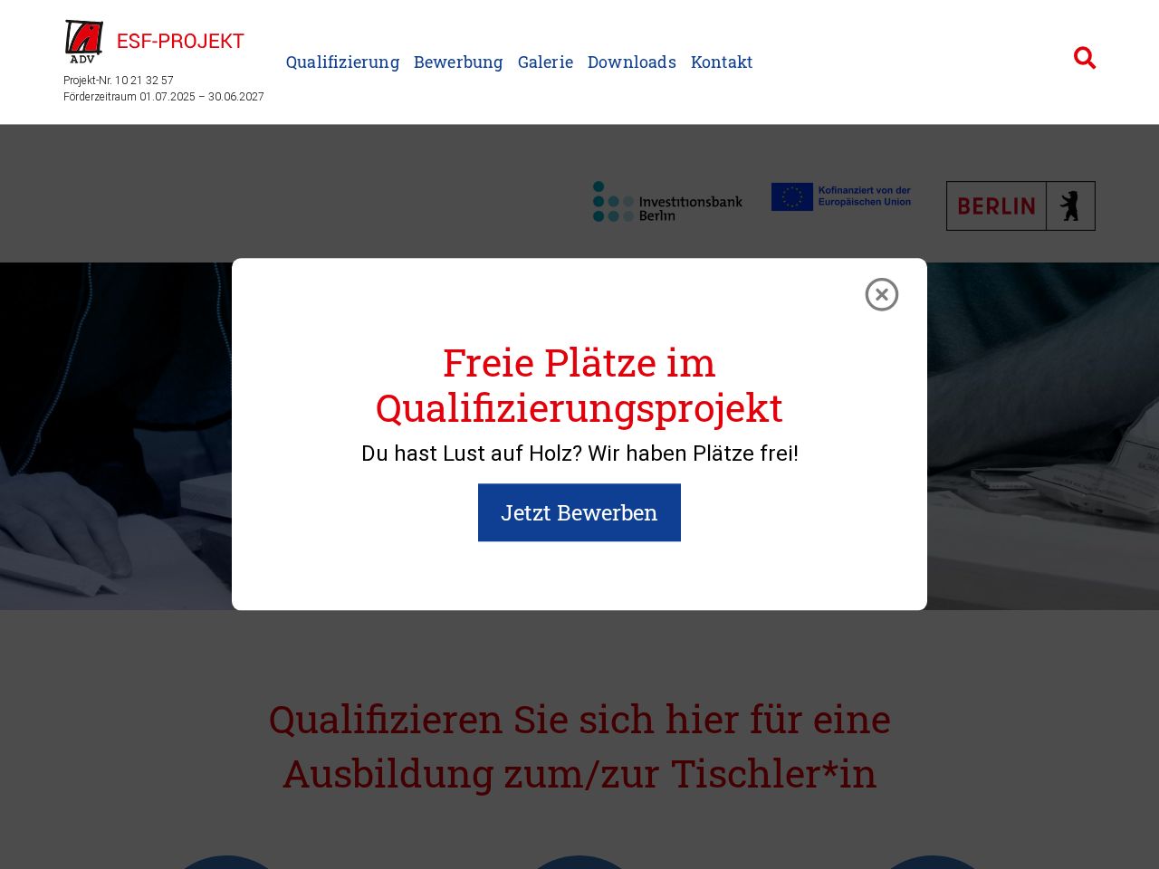 Screenshot of https://www.adv-esf-projekt.de