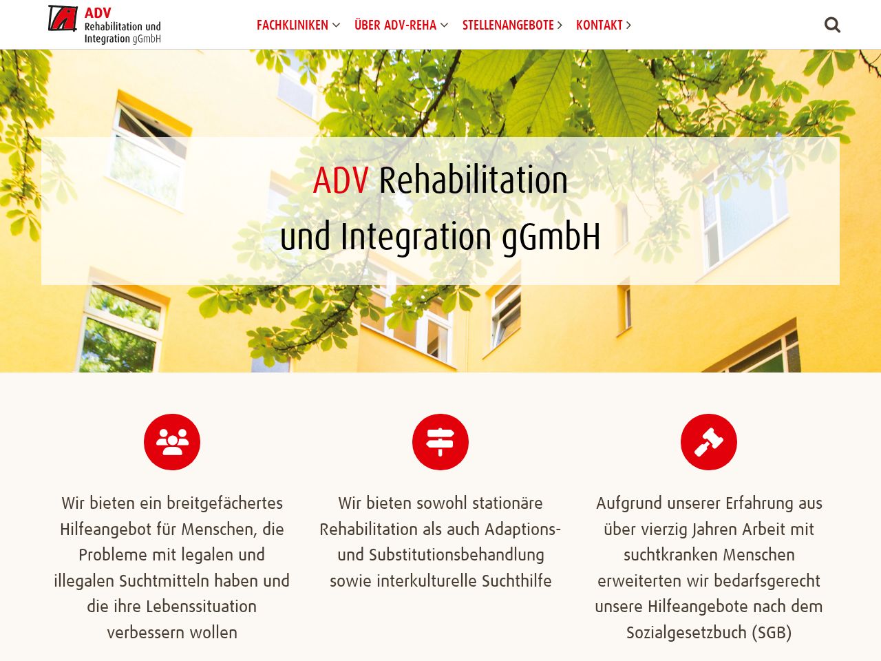 Screenshot of https://www.adv-suchthilfe.de