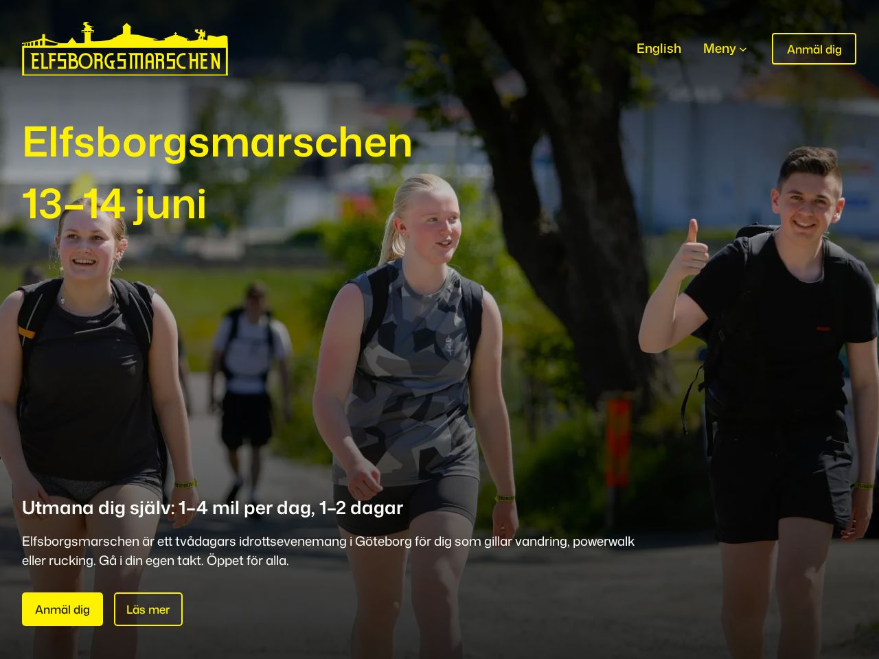 Screenshot of https://www.elfsborgsmarschen.se