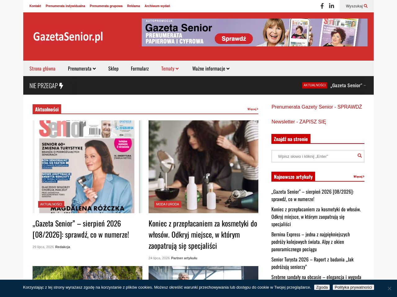 Screenshot of https://www.gazetasenior.pl