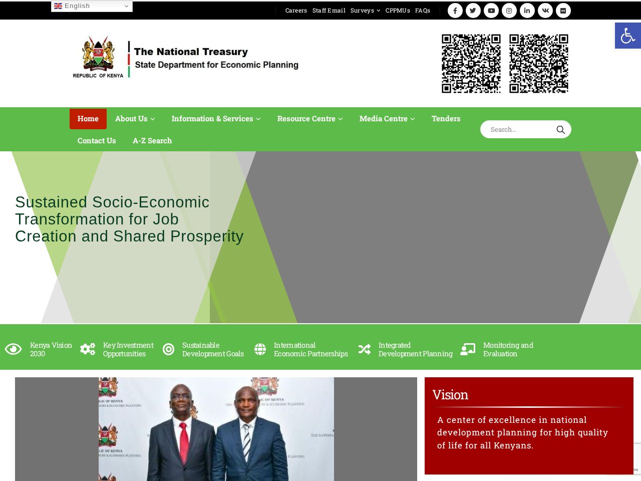 Screenshot of https://www.planning.go.ke